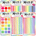 Image featuring assorted sized Mark-It Dots in eight mixed colors